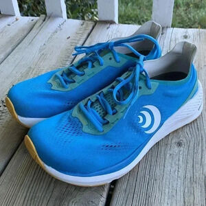 Blue and Gold Athletic Shoes with Sleek Design